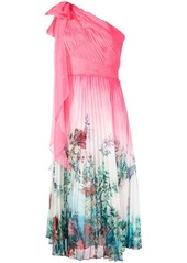 Marchesa floral-print pleated dress