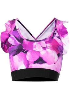 Marchesa floral-print sports bra