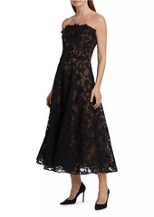 Marchesa Lace Strapless Corset Maxi Dress