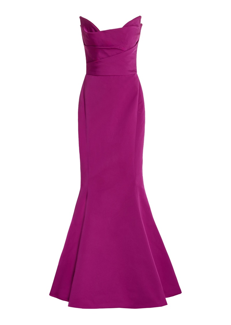 Marchesa - Corset Crepe Gown - Berry - US 4 - Moda Operandi