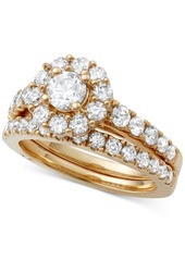 Marchesa Certified Diamond Bridal Set (2 ct. t.w.) in 18k Gold, White Gold or Rose Gold, Created for Macy's - White Gold