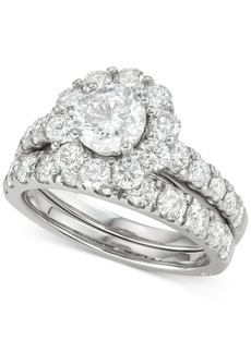 Marchesa Certified Diamond Bridal Set (3 ct. t.w.) in 18k White, Yellow and Rose Gold - White Gold