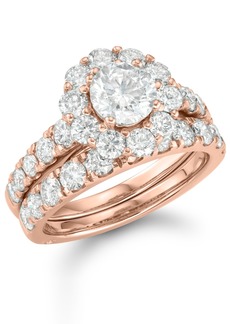 Marchesa Certified Diamond Bridal Set (3 ct. t.w.) in 18k White, Yellow and Rose Gold - Rose Gold