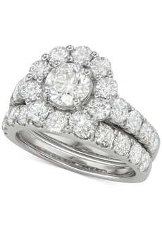 Marchesa Certified Diamond Bridal Set (4 ct. t.w.) in 18k White, Yellow or Rose Gold - White Gold