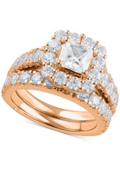 Marchesa Certified Diamond Princess Bridal Set (4 ct. t.w.) in 18k White, Yellow or Rose Gold - White Gold