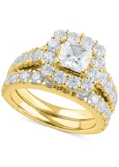 Marchesa Certified Diamond Princess Bridal Set (4 ct. t.w.) in 18k White, Yellow or Rose Gold - Yellow Gold
