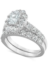 Marchesa Certified Emerald-Cut Halo Diamond Bridal Set (3 ct. t.w.) in 18k White Gold, Created for Macy's