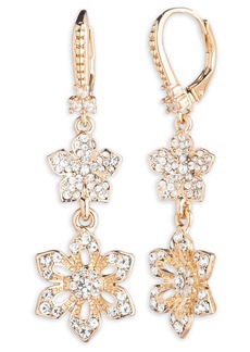 Marchesa Crystal Flower Double Drop Earrings in Gold/Crystal at Nordstrom Rack