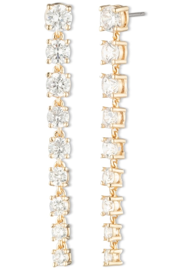 Marchesa Cubic Zirconia Linear Drop Earrings - Gold