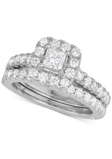 Marchesa Diamond Princess Bridal Set (2 ct. t.w.) in 18k White, Yellow or Rose Gold - White Gold