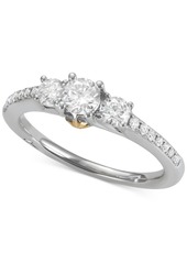 Marchesa Diamond Two-Tone Engagement Ring (3/4 ct. t.w.) in 18k Gold & White Gold
