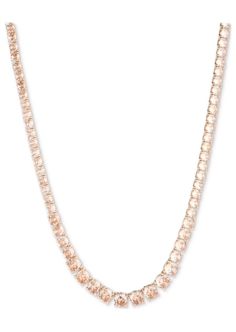 "Marchesa Gold-Tone Champagne Stone Collar Necklace, 16"" + 3"" extender - Champagne"