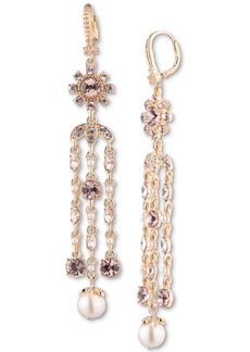 Marchesa Gold-Tone Crystal & Imitation Pearl Chandelier Earrings - Cameo Pink