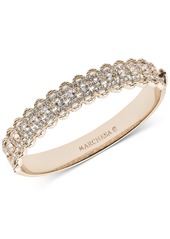 Marchesa Gold-Tone Crystal Filigree Bangle Bracelet