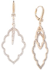 Marchesa Gold-Tone Crystal Open Orbital Drop Earrings - Gold