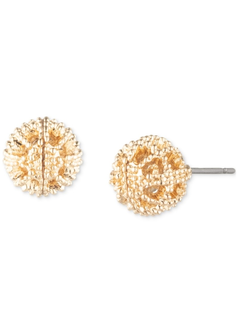 Marchesa Gold-Tone Filigree Bead Detail Ball Small Stud Earrings - Gold