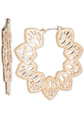 "Marchesa Gold-Tone Filigree Clicktop Medium Hoop Earrings, 1.75"" - Gold"