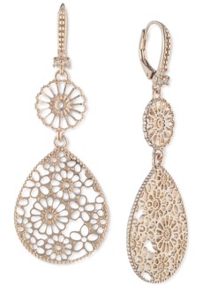 Marchesa Gold-Tone Filigree Double Drop Earrings - Gold