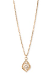 "Marchesa Gold-Tone Filigree Pendant Necklace, 16"" + 3"" extender - Gold"