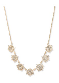 "Marchesa Gold-Tone Imitation Pearl & Crystal Filigree Collar Necklace, 16"" + 3"" extender - Pearl"