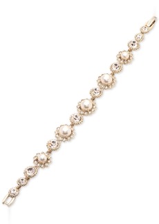 Marchesa Gold-Tone Imitation Pearl & Crystal Link Bracelet - Gold