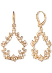 Marchesa Gold-Tone Imitation Pearl & Stone Vine Leaf Orbital Earrings - Golden
