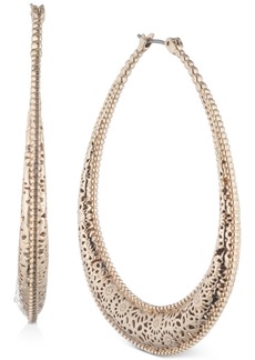 Marchesa Gold-Tone Large Domed Filigree Hoop Earrings - Gold