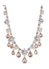 "Marchesa Gold-Tone Multi Stone Drama Collar Necklace, 16"" + 3"" extender - Multi"