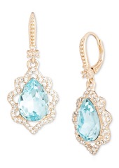 Marchesa Gold-Tone Pave & Pear-Shape Drop Earrings - Blue