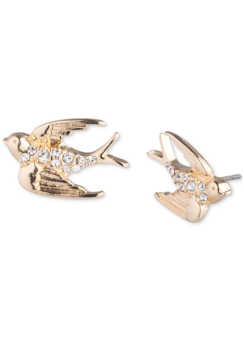 Marchesa Gold-Tone Pave Crystal Bird Stud Earrings - Crystal Wh