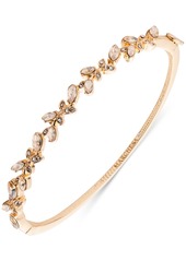Marchesa Gold-Tone Stone Vine Leaf Bangle Bracelet - Golden