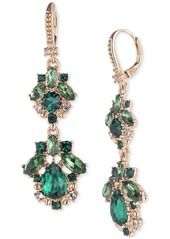 Marchesa Mixed Cut Crystal & Stone Double Drop Earrings - Dark Gray