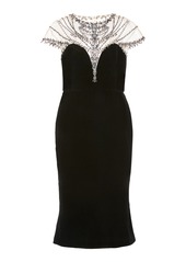 Marchesa Necklace-Embroidered Velvet Dress