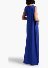 Marchesa Notte - Appliquéd draped crepe gown - Blue - US 0