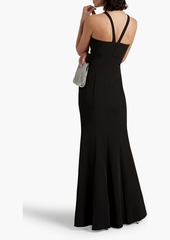 Marchesa Notte - Cutout bow-detailed stretch-crepe gown - Black - US 2