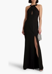 Marchesa Notte - Cutout bow-detailed stretch-crepe gown - Black - US 2