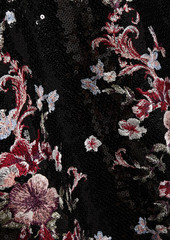 Marchesa Notte - Cutout embellished tulle halterneck gown - Black - US 2