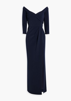 Marchesa Notte - Draped crepe gown - Blue - US 4
