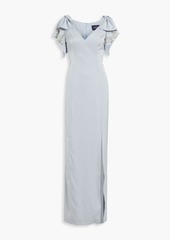 Marchesa Notte - Embellished satin-crepe gown - Blue - US 0