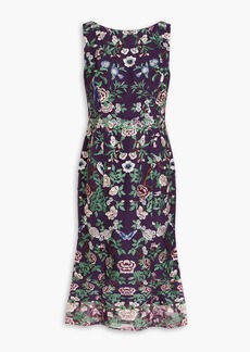 Marchesa Notte - Embroidered tulle dress - Purple - US 6