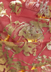 Marchesa Notte - Off-the-shoulder floral-appliquéd printed organza gown - Orange - US 4