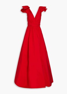 Marchesa Notte - Pleated taffeta gown - Red - US 0