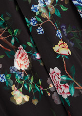 Marchesa Notte - Ruffled floral-print chiffon gown - Black - US 8