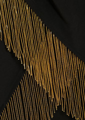 Marchesa Notte - Strapless fringed crepe dress - Black - US 2