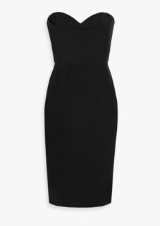 Marchesa Notte - Strapless tulle-paneled crepe dress - Black - US 8