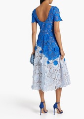 Marchesa Notte - Two-tone guipure lace midi dress - Blue - US 2