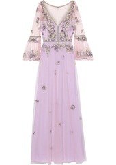 Marchesa Notte Woman Embellished Tulle Gown Lilac