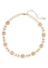 Marchesa Pavé Station Imitation Pearl Collar Necklace