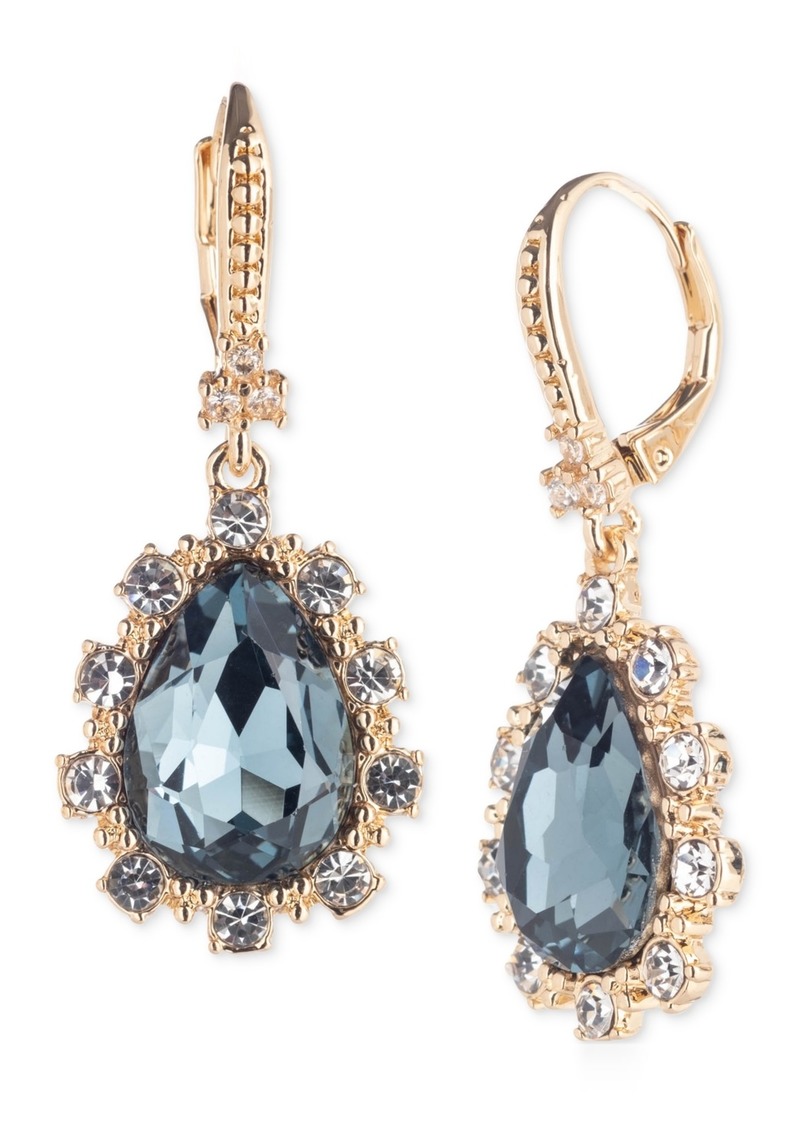 Marchesa Pave & Color Crystal Pear-Shape Drop Earrings - Med Blue