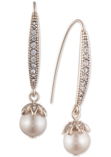 Marchesa Pave & Imitation Pearl Drop Earrings - Gold